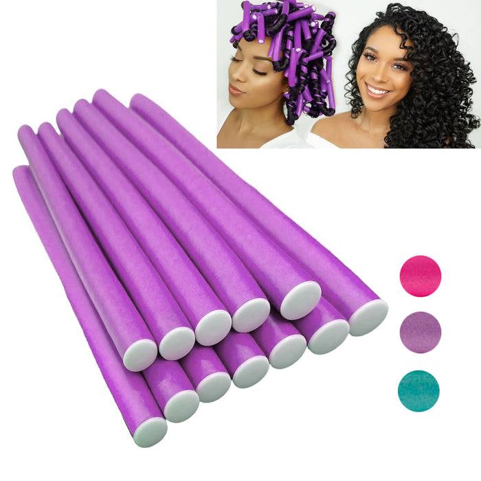 96 Medium Flexi Rods Foam Hair Rollers Flexible Curlers Spiral Curls Waves Twist
