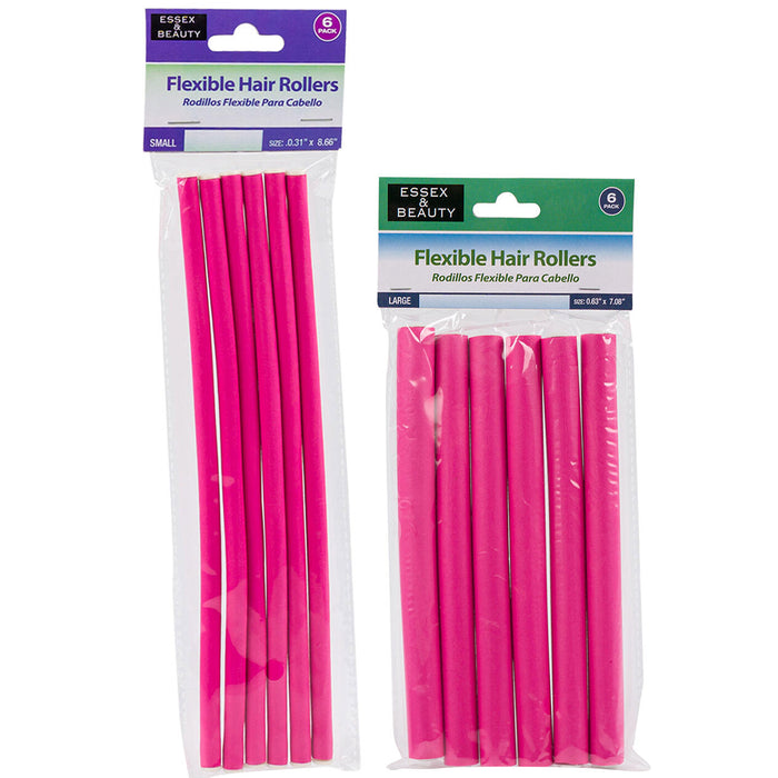 24 Pc Large and Small Flexi Rods Curl Hair Rollers Perm Curlers Soft Foam Bendy