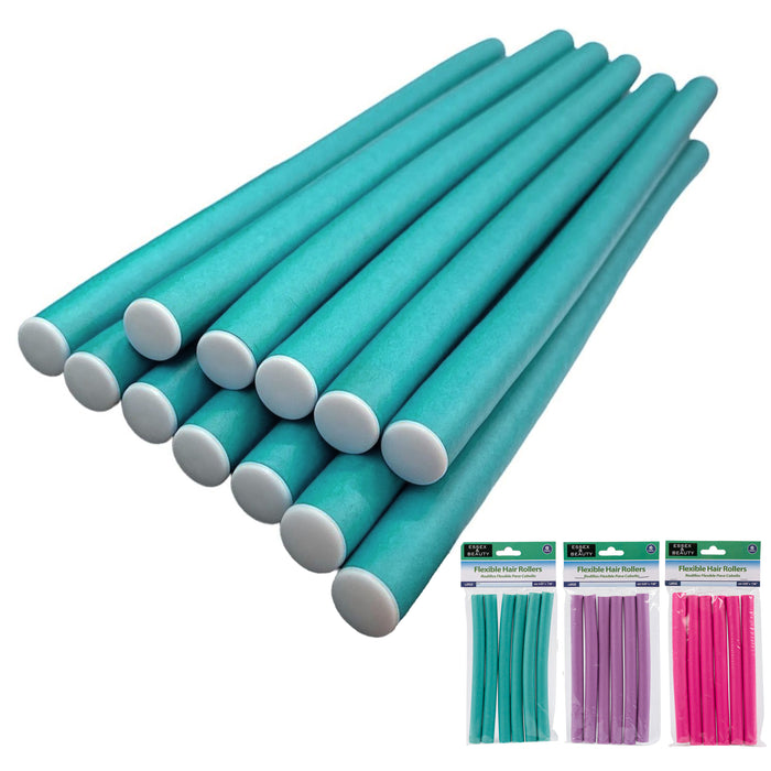 48 Pc Large Hair Rollers Foam Flexi Perm Rods Flexible Salon Curler Bend Curling
