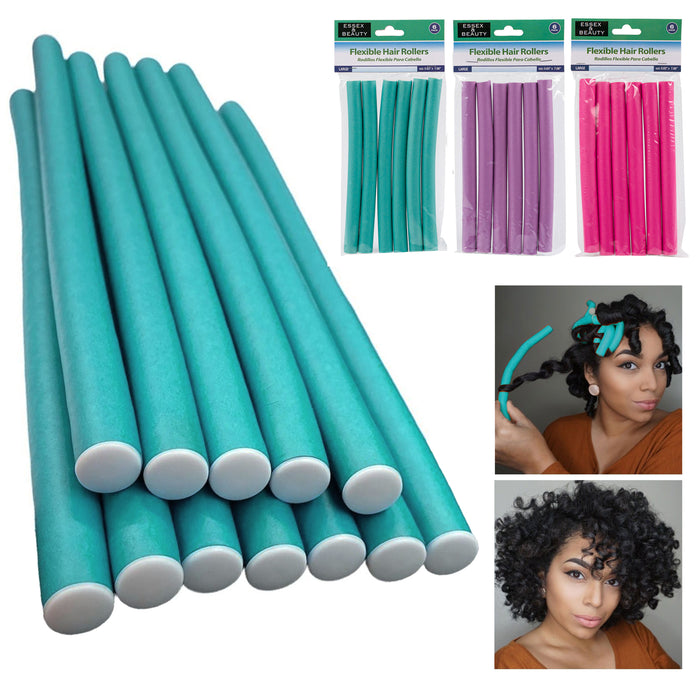 96 Pc Flexi Rods Hair Rollers Foam Perm Flexible Curler Bend Salon Curling Large