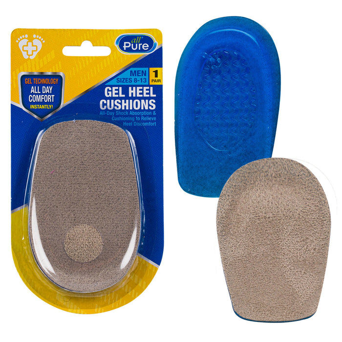 2 Pairs Men's Gel Heel Cushion Inserts Half Sole Insoles Pad Comfort Sizes 8-13