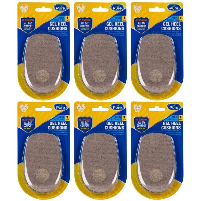 6 Pairs Men's Heel Support Gel Cushion Massaging Inserts Insole Shoes Sizes 8-13