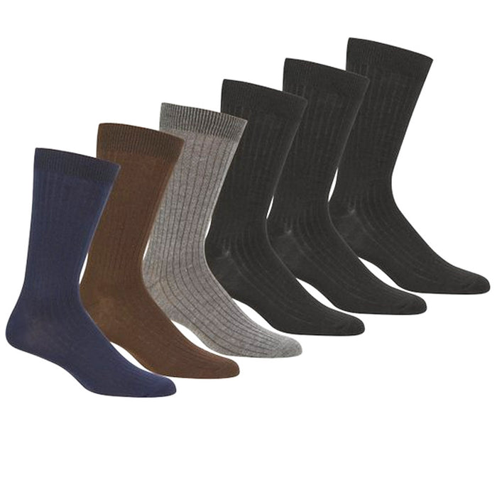Knocker 6 Pairs Mens Dress Socks Multi Color Casual Work Size 10-13 Fashion Crew