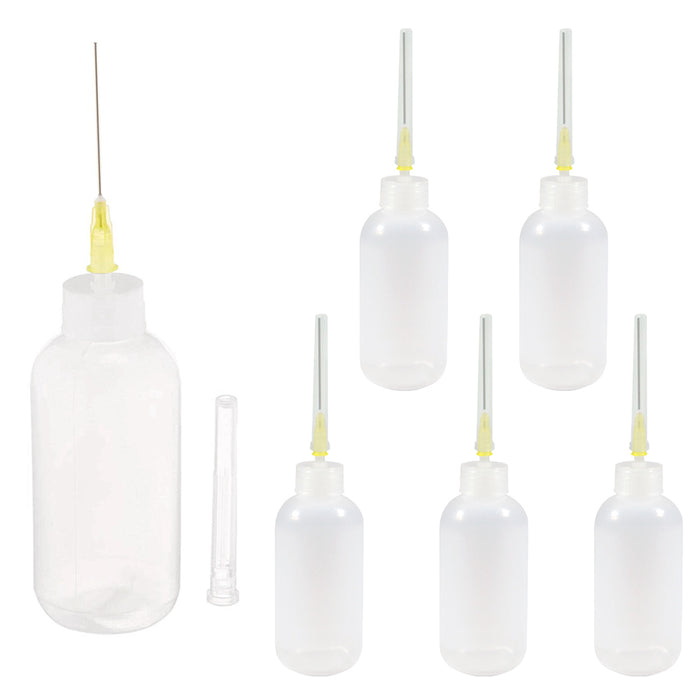 6 Needle Tip Bottle Liquid Flux Dispenser Oil Solvent Applicator Dropper 0.7 Oz