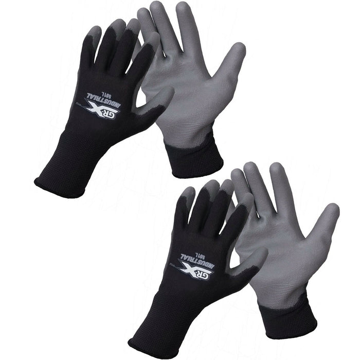 2 Pairs Thin PU Coated Palm Work Gloves Industrial Work Protect Hands Safety L