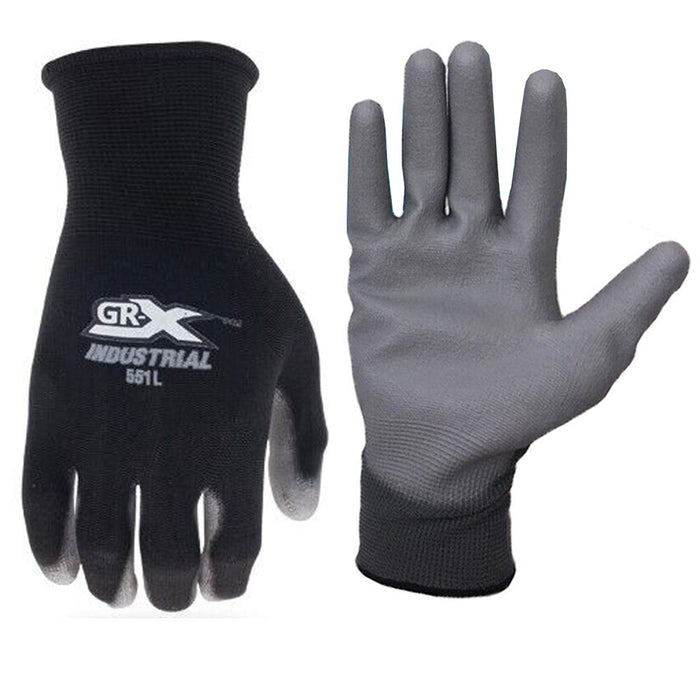 2 Pairs Thin PU Coated Palm Work Gloves Industrial Work Protect Hands Safety L