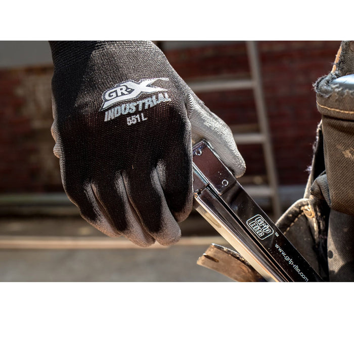 4 Pairs Safety Work Gloves Thin PU Coated Palm Industrial High Performance L