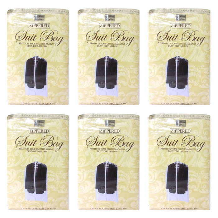 6 Plastic Clear Dust Proof Cover Suit Dress Garment Bag Storage Protect 24"x40"