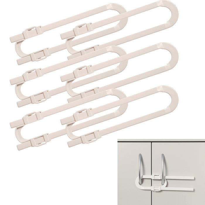 6 PCS Baby Cabinet Glide Lock White Extra Long Sliding Child Safety Baby Proof