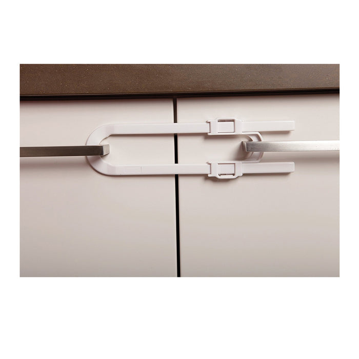 6 PCS Baby Cabinet Glide Lock White Extra Long Sliding Child Safety Baby Proof