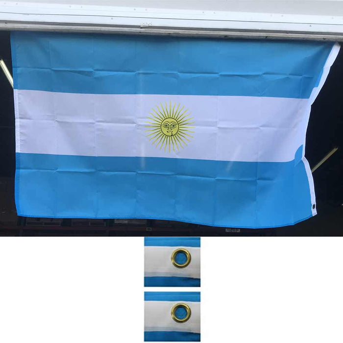 Argentina Flag 3' x 5' Banner Grommets Fade Resistant Premium Quality Soccer Cup