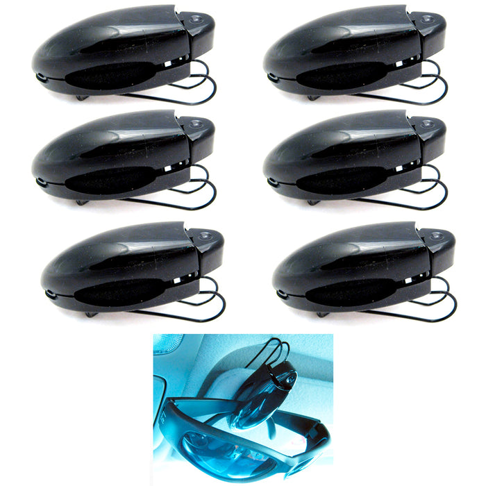 6 Sunglass Visor Clip Sunglasses Eyeglass Holder Car Auto Reading Glasses Black