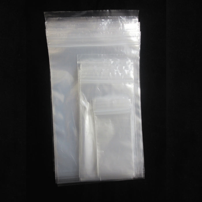 50 Pc Bag Plastic Clear Assorted Size Reclosable Poly Reusable Baggies