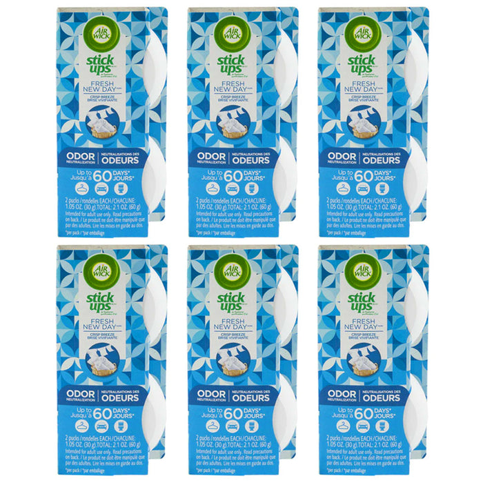 12 Pc Air Wick Stick Ups Air Freshener Aroma Crisp Breeze Scent Eliminate Odors