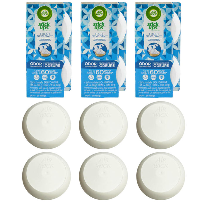 6 Pc Air Wick Stick Ups Air Freshener Neutralize Odors Aroma Crisp Breeze Scent