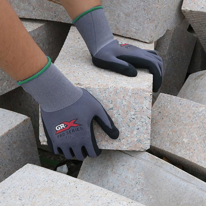 2 Pairs Microfoam Nitrile Coated Palm Work Gloves Safe Seamless Knit Hand Size M