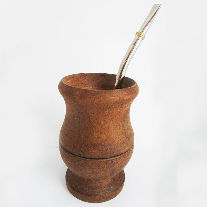 ARGENTINA MATE GOURD CUP ALGARROBO YERBA TEA BOMBILLA DETOX HERBAL DRINK 7740