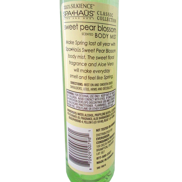 2 Sweet Pear Blossom Scented Body Spray Mist Splash Bath Fragrance Perfume 8oz