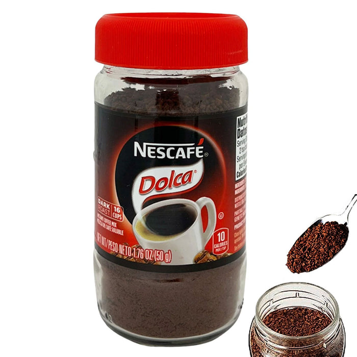 2 Pc Nescafe Coffee Dolca Dark Roast Instant Mix Caramel Flavor Ground Cafe 50g