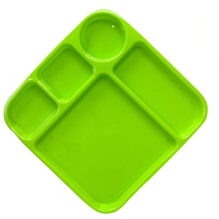 8 Microwave Divided Plates Reusable Unbreakable BPAFree Lunch Tray 5 Compartment