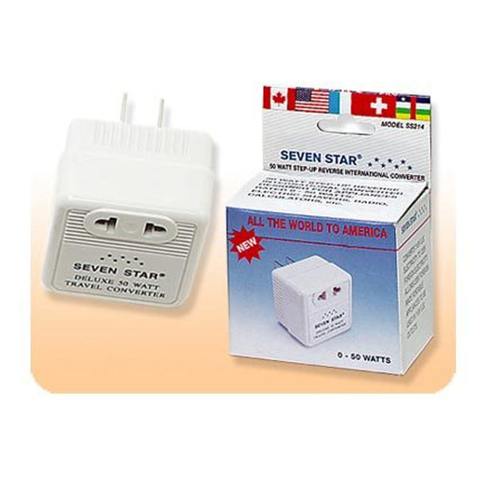 STEP UP CONVERTER 110V to 220V 50W TRANSFORMER VOLTAGE PLUG FOREIGN IN USA NEW !