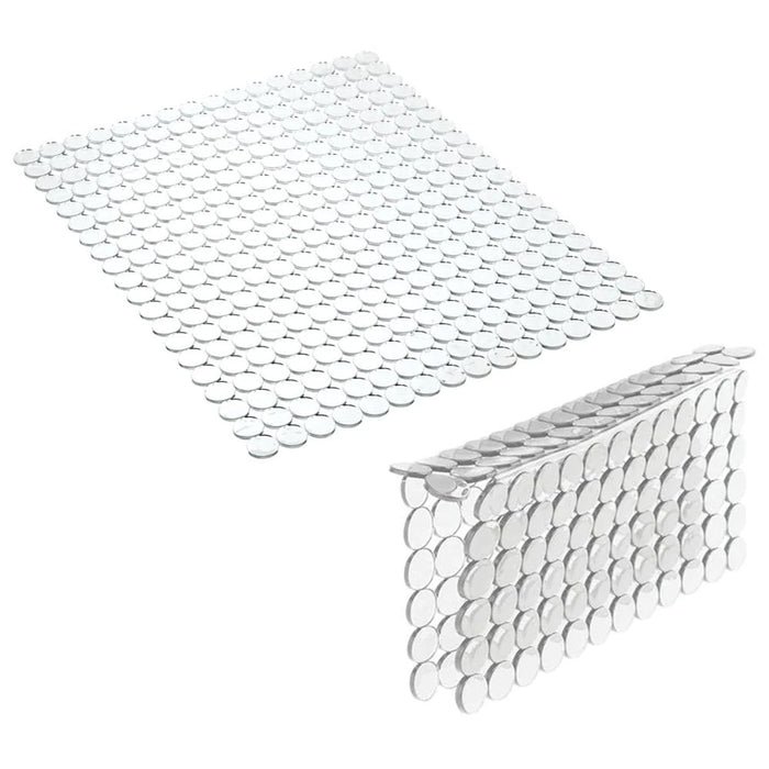 2 Pc Kitchen Sink Mat Clear Decorative Dish Protector Pad Circle Design 16"x12"