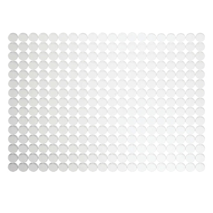 2 Pc Kitchen Sink Mat Clear Decorative Dish Protector Pad Circle Design 16"x12"