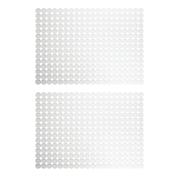 2 Pc Kitchen Sink Mat Clear Decorative Dish Protector Pad Circle Design 16"x12"