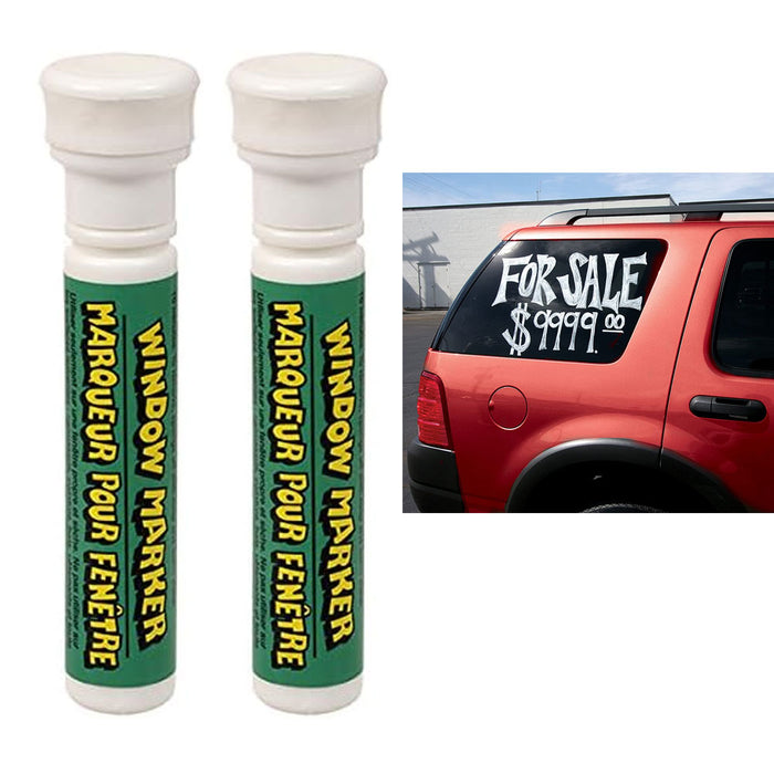2 Pc White Window Markers Paint Pens Glass Erasable Washable Wedding Celebration