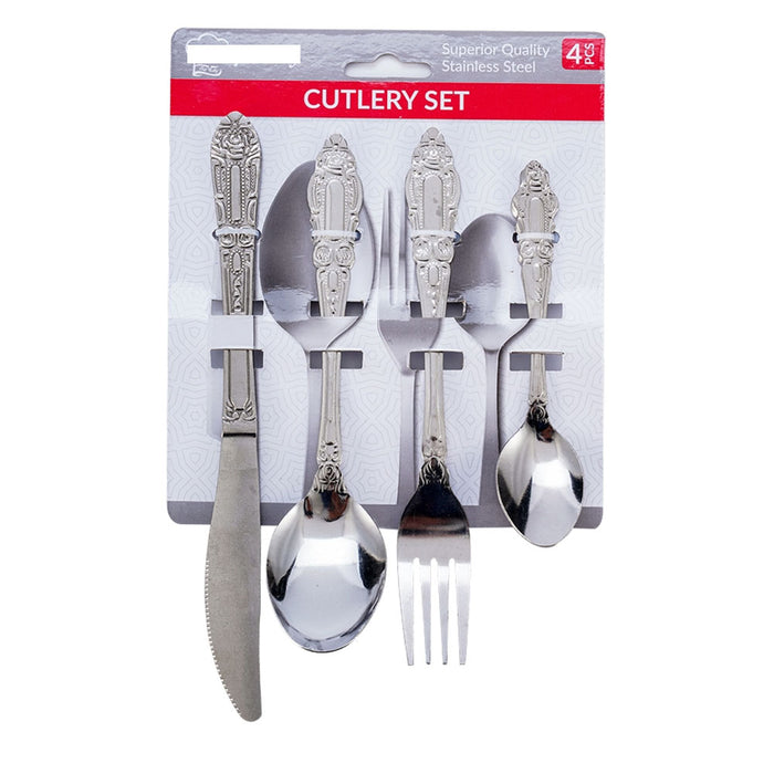 8 Pc Stainless Steel Cutlery Eating Utensil Flatware Forks Spoons Knives Kitchen