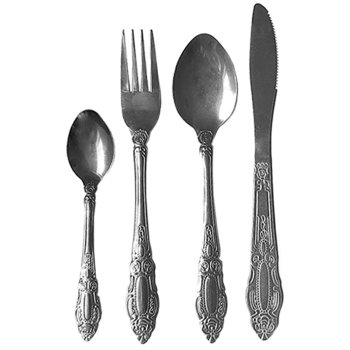 16 Pc Silverware Cutlery Set Stainless Steel Utensils Flatware Kitchen Eating