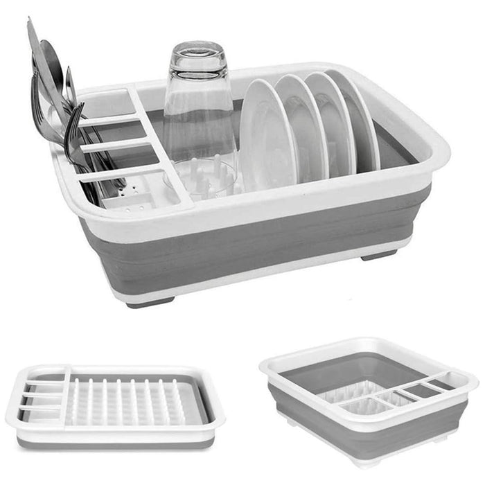 1 Collapsible Dish Drying Rack Drainer Dinnerware Holder Sink Organizer Kitchen