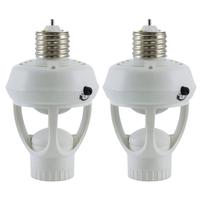 2 Pc Motion Light Control Sensor 360-Degree Incandescent CFL LED Lamp Holder