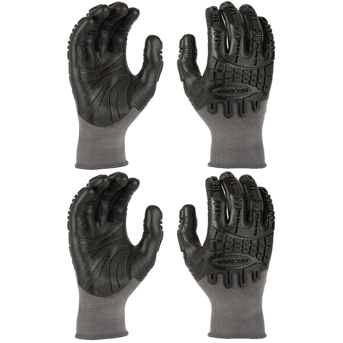 2 Pairs Impact Resistant Work Gloves Coated Vibration Protection Safety Grip XXL