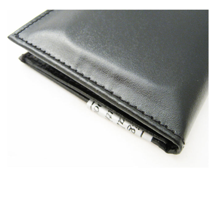 Law Enforcement Wallet Black Genuine Leather Tri-Fold Badge Holder Hidden Police