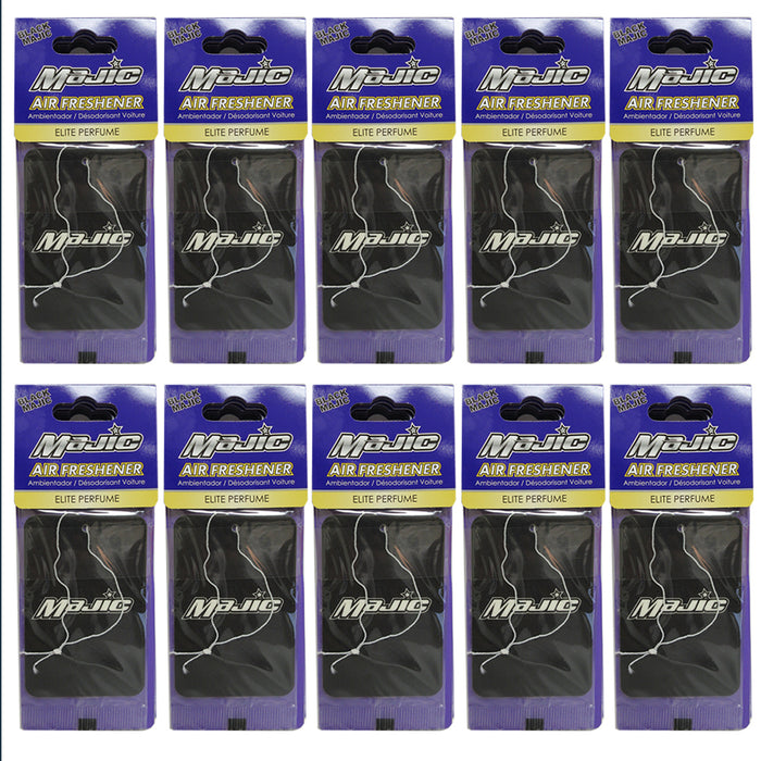 10 Pc Black Majic Elite Scent Air Freshener Car Auto Perfume Home Hanging Office