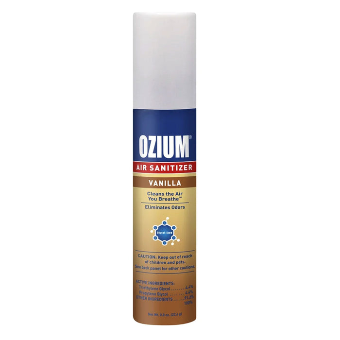 1 Ozium Air Sanitizer Vanilla Scent Freshener Clean Aroma Odor Eliminator 0.08oz