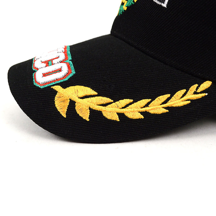 2 Pc Mexico Baseball Cap Black 3D Embroidered Mexican Flag Fitted Hat Dad Unisex