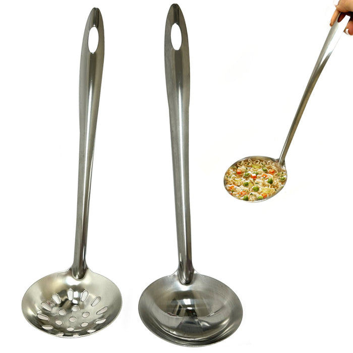 4pc Stainless Steel Serving Ladle Spoon Cooking Utensil Kitchen Tool Soup Strain