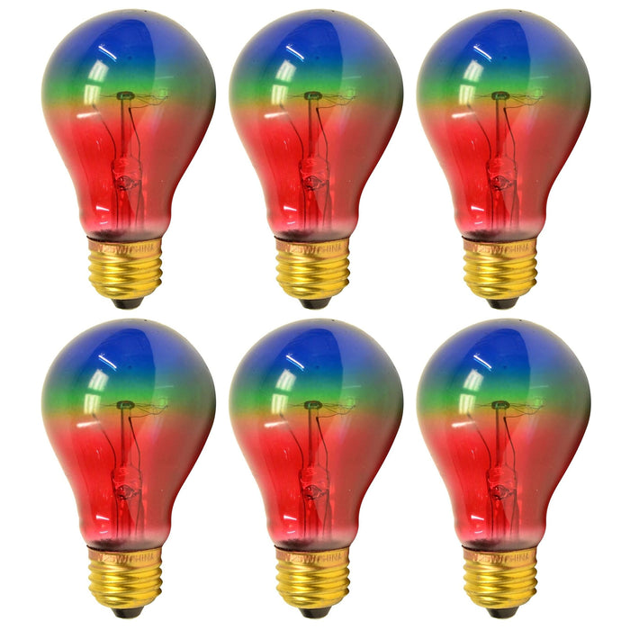 6 Pc Rainbow Light Bulbs Multicolor 40w 120v Lighting Lamp Ambient Party Decor