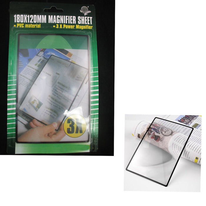 Full Page Magnifying Sheet 3X Fresnel Lens 300% Magnification Reading Vision Aid