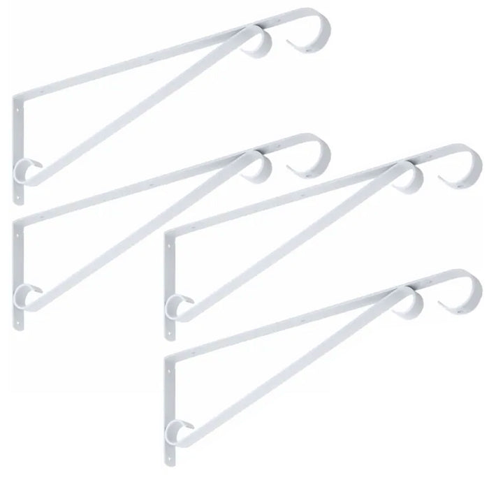 4 Pc Heavy Duty Plant Bracket Hanging Planter Garden Hangers Hooks w/ Screws 15"