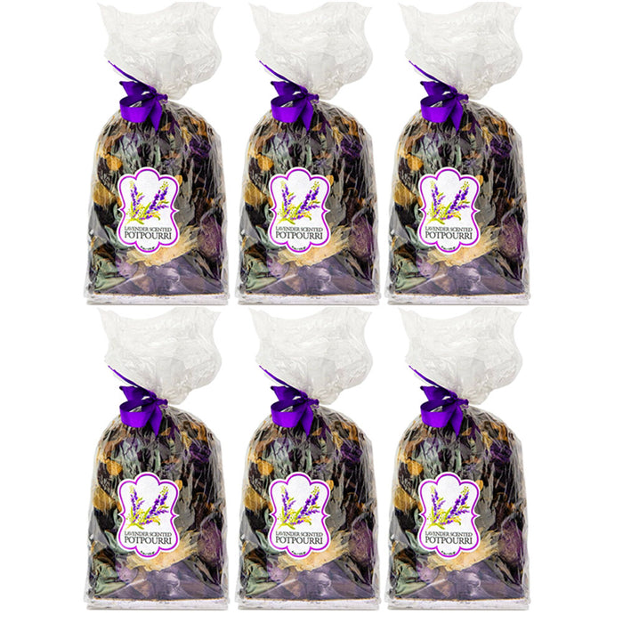 6 Bags Lavender Potpourri Aroma Scented Flower Petal Kitchen Bathroom Decor 6 oz