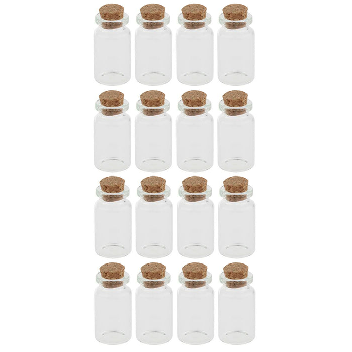 16pk Glass Container Cork Lids Craft Mini Jars Reusable Vial Storage Party Favor