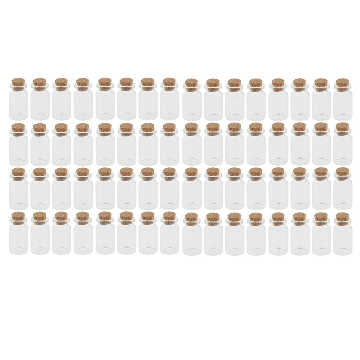 Set of 64 Glass Jars with Cork Lids Mini Jars Party Favors Crafts Baby Shower