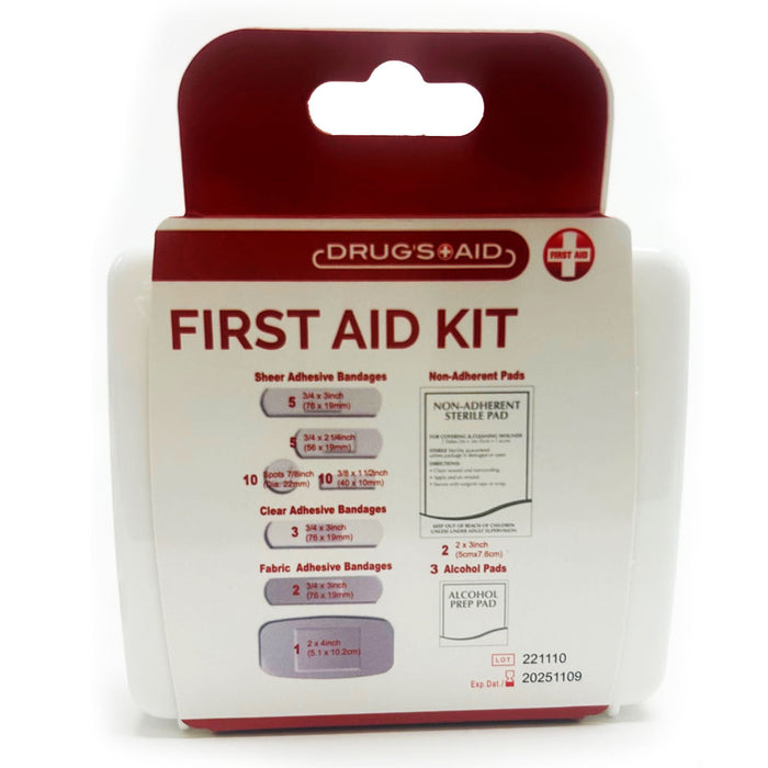 First Aid Kit 42pc Small All Purpose Emergency Med Kit Home Work Travel Camp Box