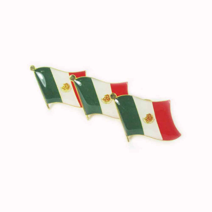 3 Pc Mexico Flag Lapel Pin Support Patriotic Enamel Badge Hat Tie Mexican Flag