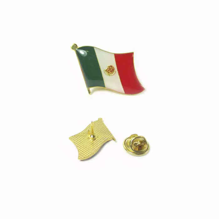 3 Pc Mexico Flag Lapel Pin Support Patriotic Enamel Badge Hat Tie Mexican Flag