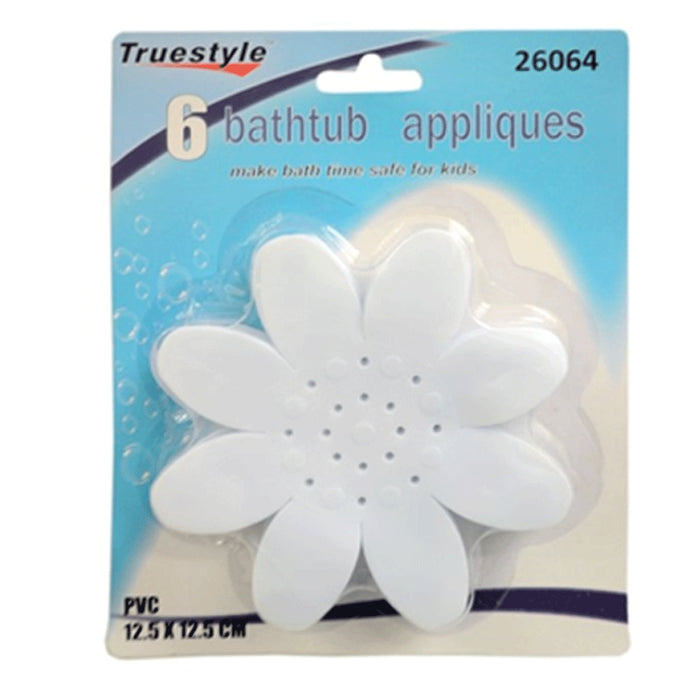 6 Bathtub Flower Safety Decals Sticker Treads Non Slip Anti Skid Shower Applique