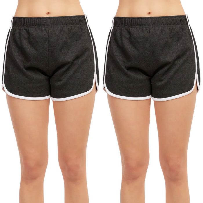 2 Women's Fashion Dolphin Shorts Cotton Casual Dance Athletic Yoga Sports Grey M